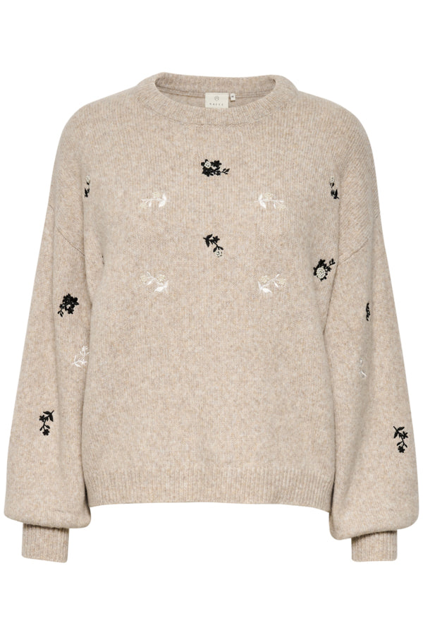 JOSY CREWNECK FLOWER DESIGN SWEATER