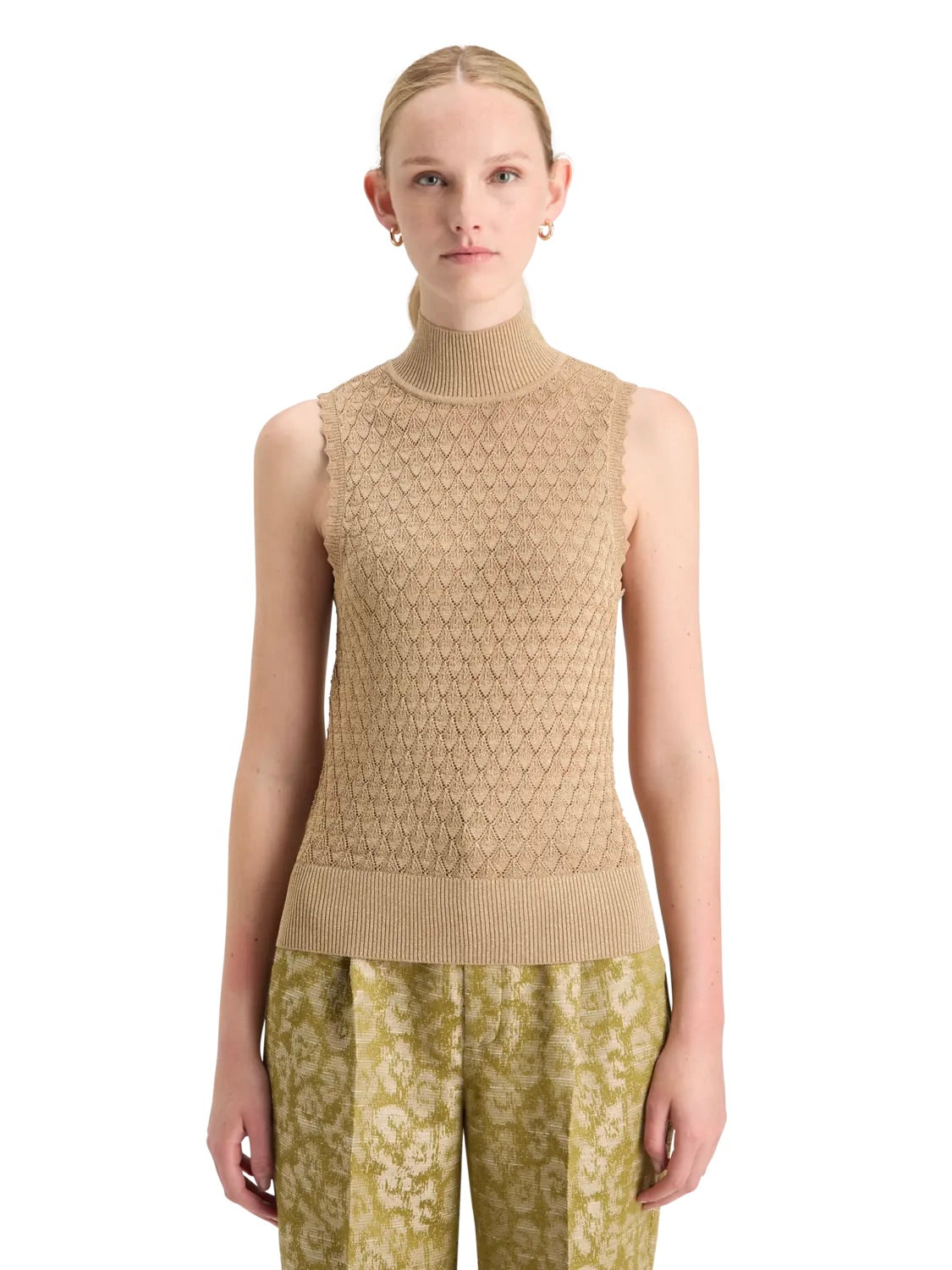 SLEEVELESS METALLIC POINTELLE SWEATER SCOTCH & SODA