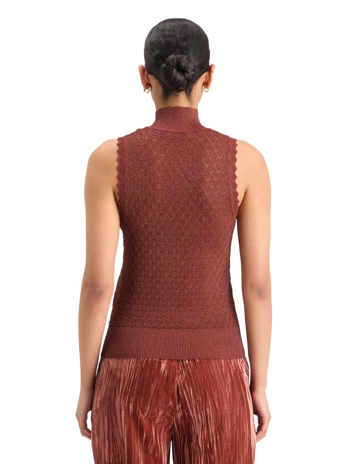 SLEEVELESS METALLIC POINTELLE SWEATER SCOTCH & SODA