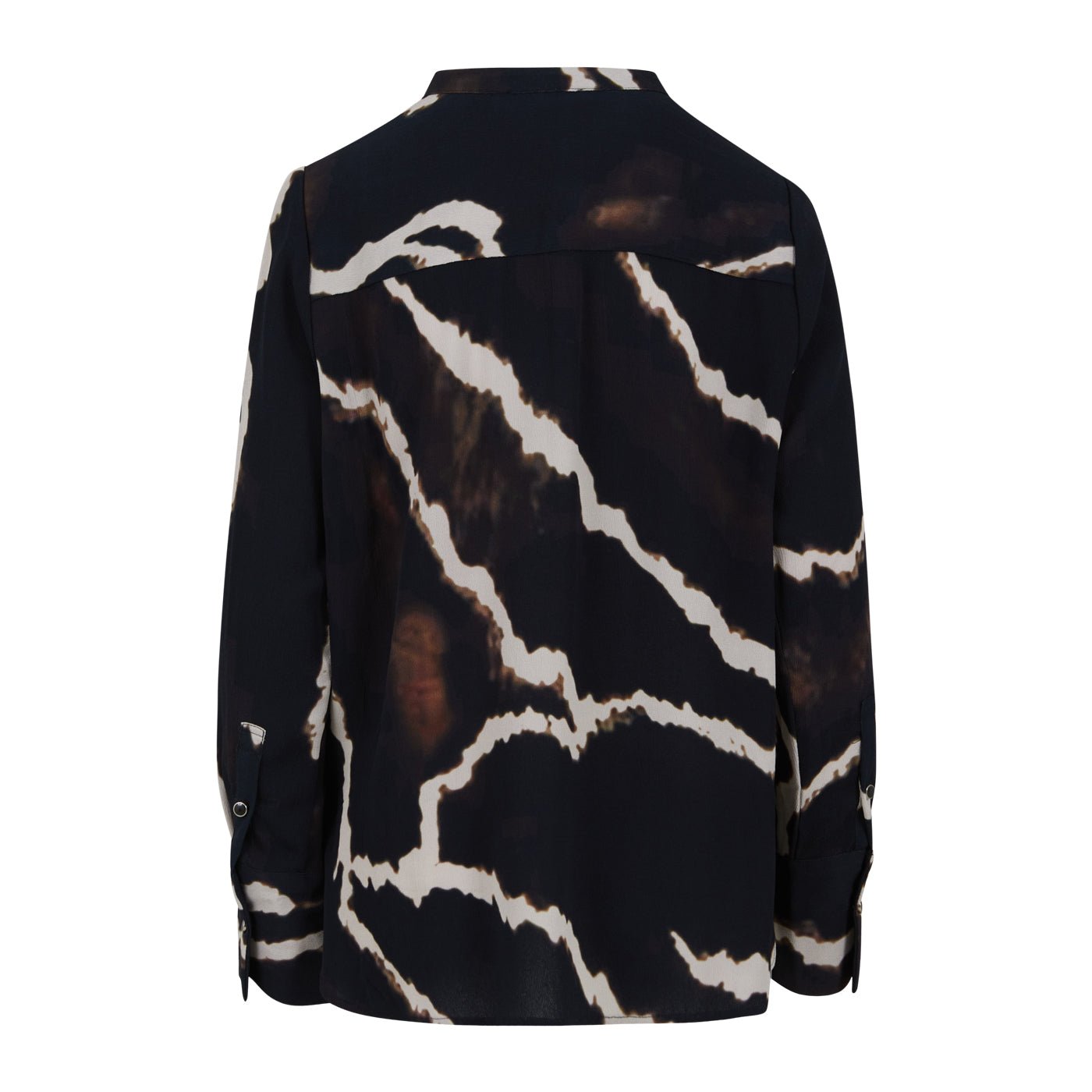 MANDARIN COLLAR LONG SLEEVE BLOUSE