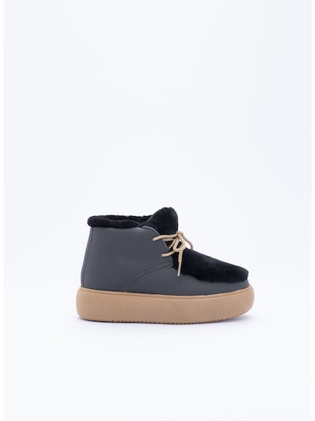 GAIA LEATHER WITH FAUX SHEARLING TRIM BOOT