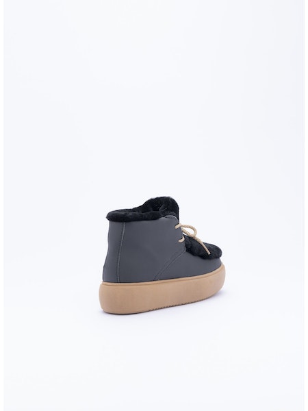 GAIA LEATHER WITH FAUX SHEARLING TRIM BOOT