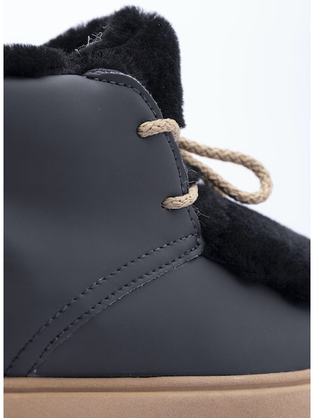 GAIA LEATHER WITH FAUX SHEARLING TRIM BOOT