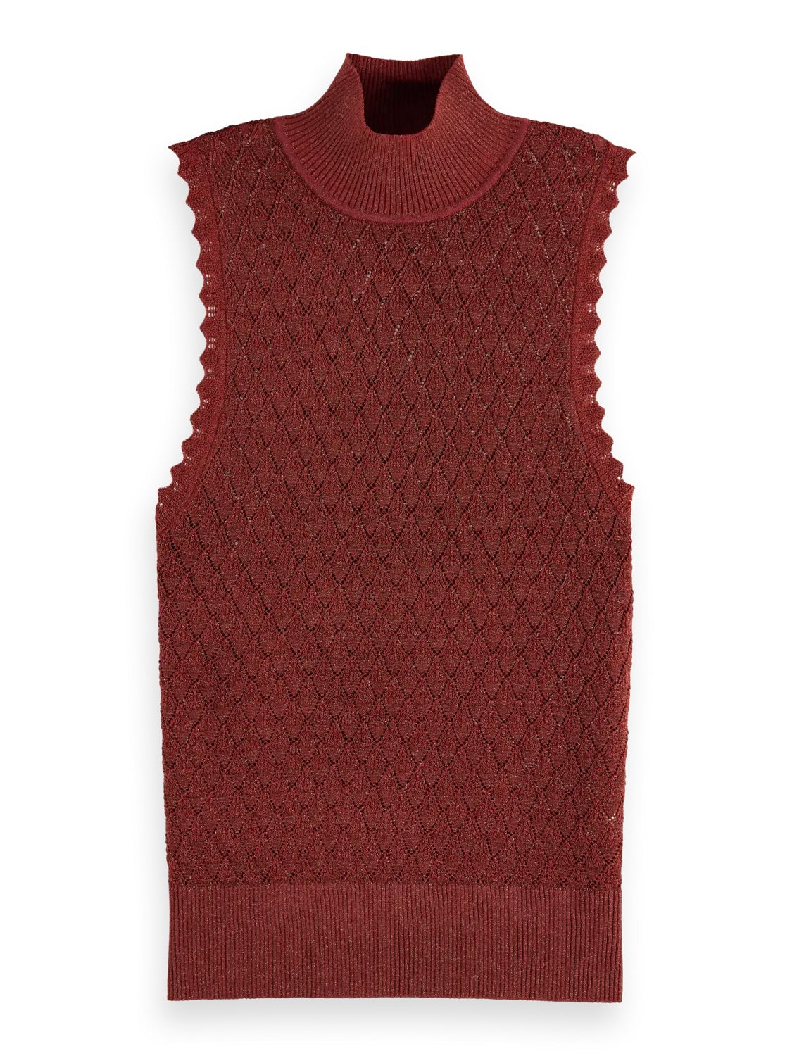 SLEEVELESS METALLIC POINTELLE SWEATER SCOTCH & SODA