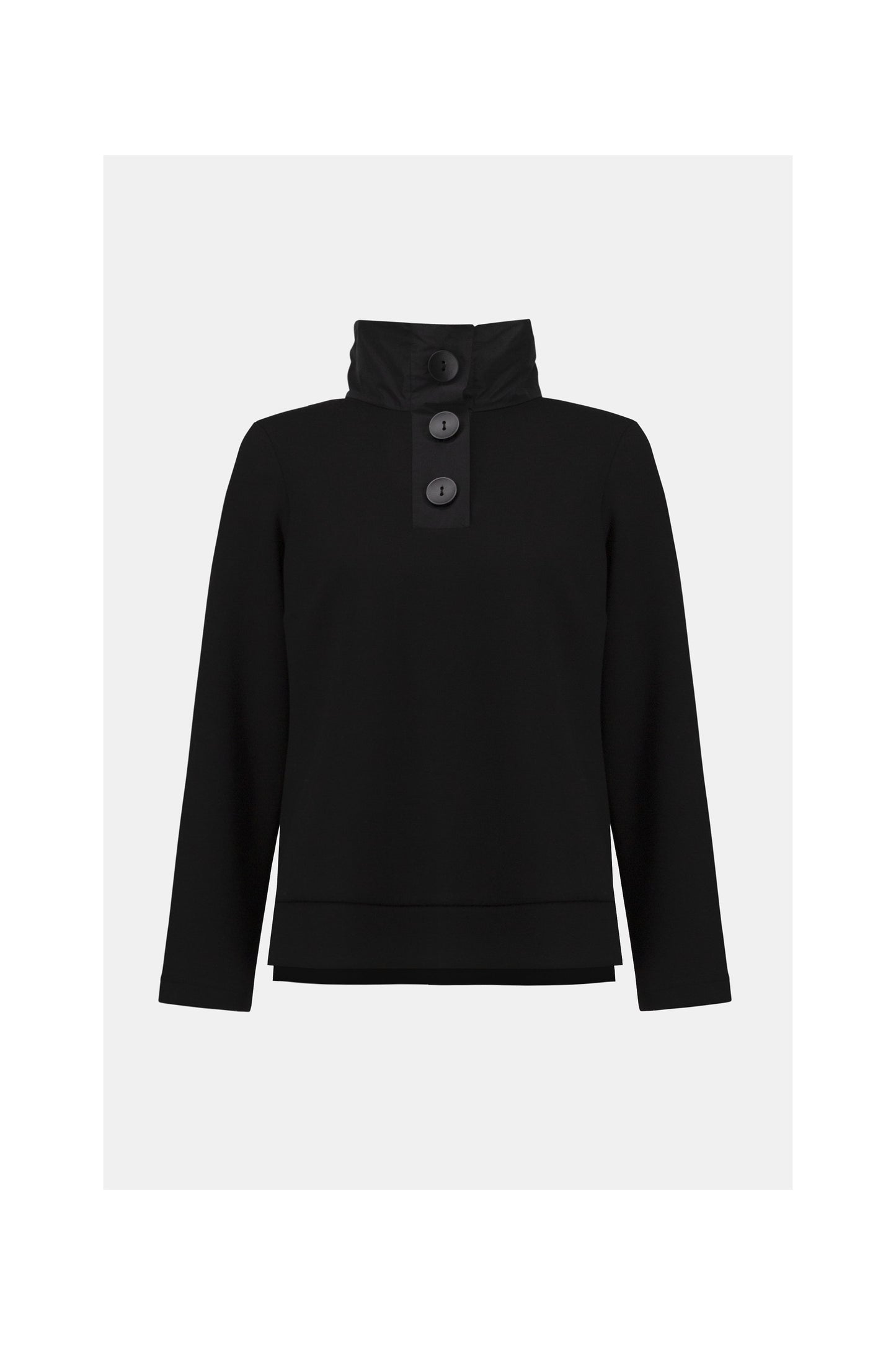 CONTRAST TRIM NECK 3 BUTTON TOP
