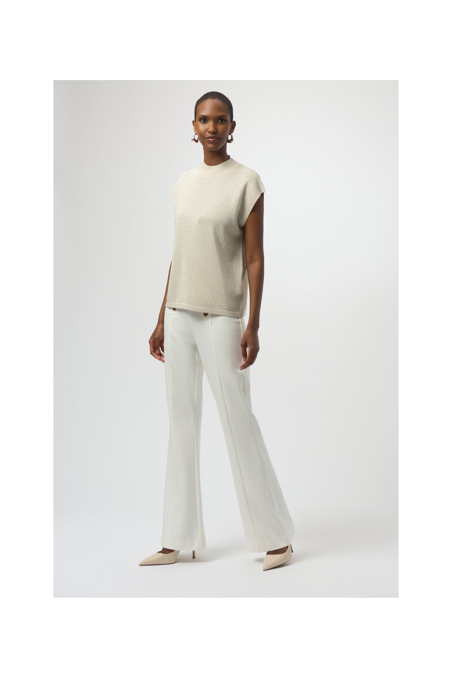 SHIMMER MOCK NECK KNIT SWEATER