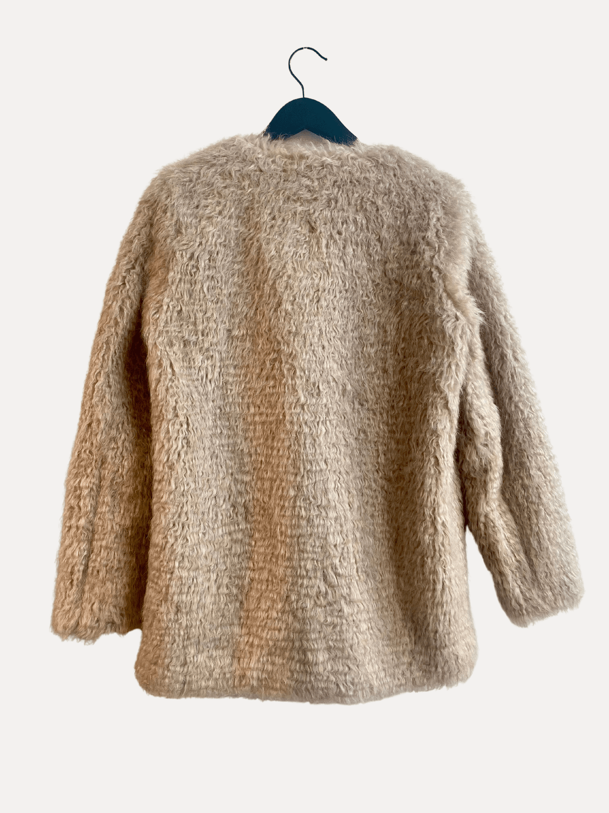 FAUX FUR SNAP CREWNECK COAT