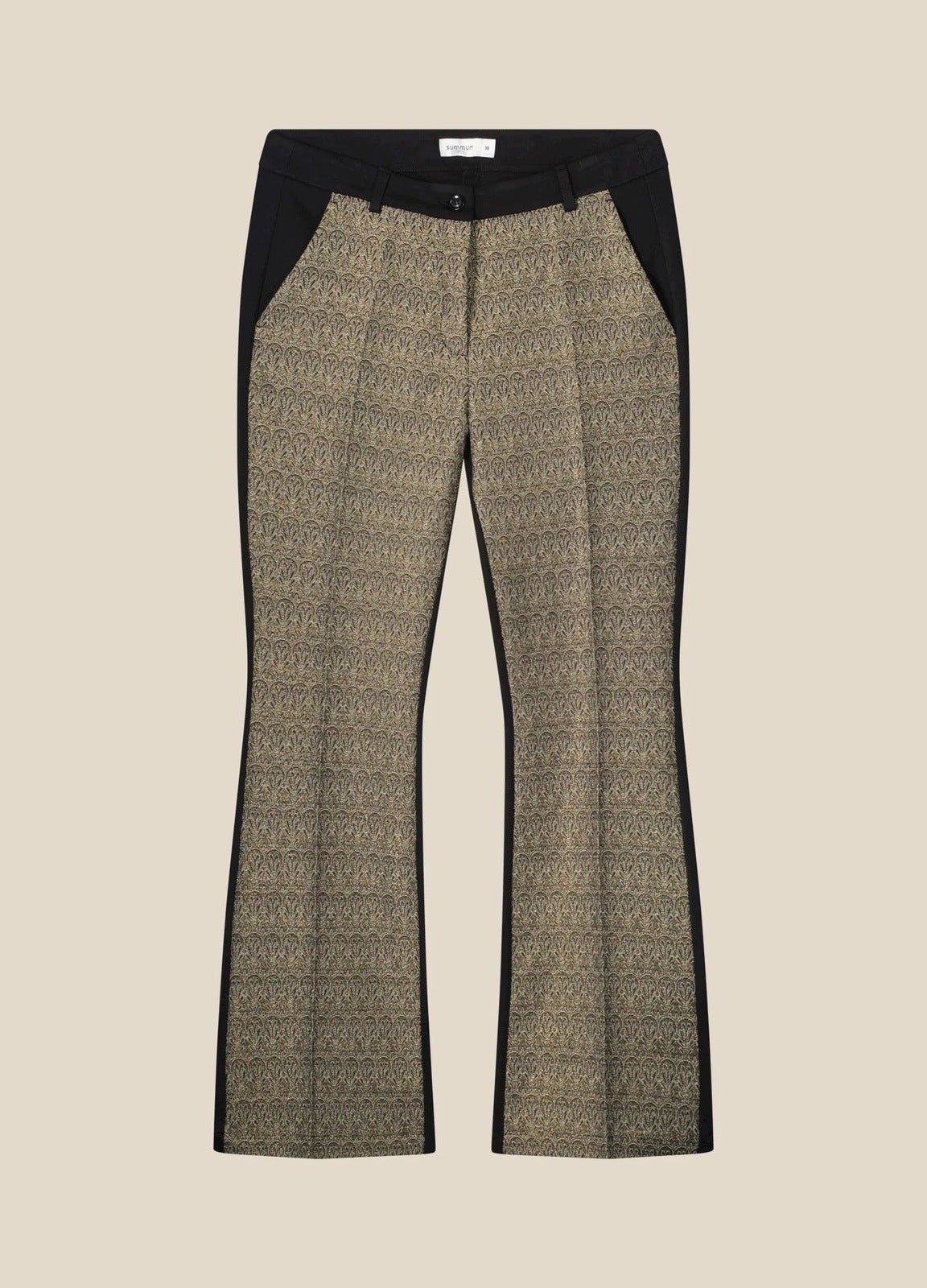 JACQUARD 2 TONE PANEL STRAIGHT LEG PANT