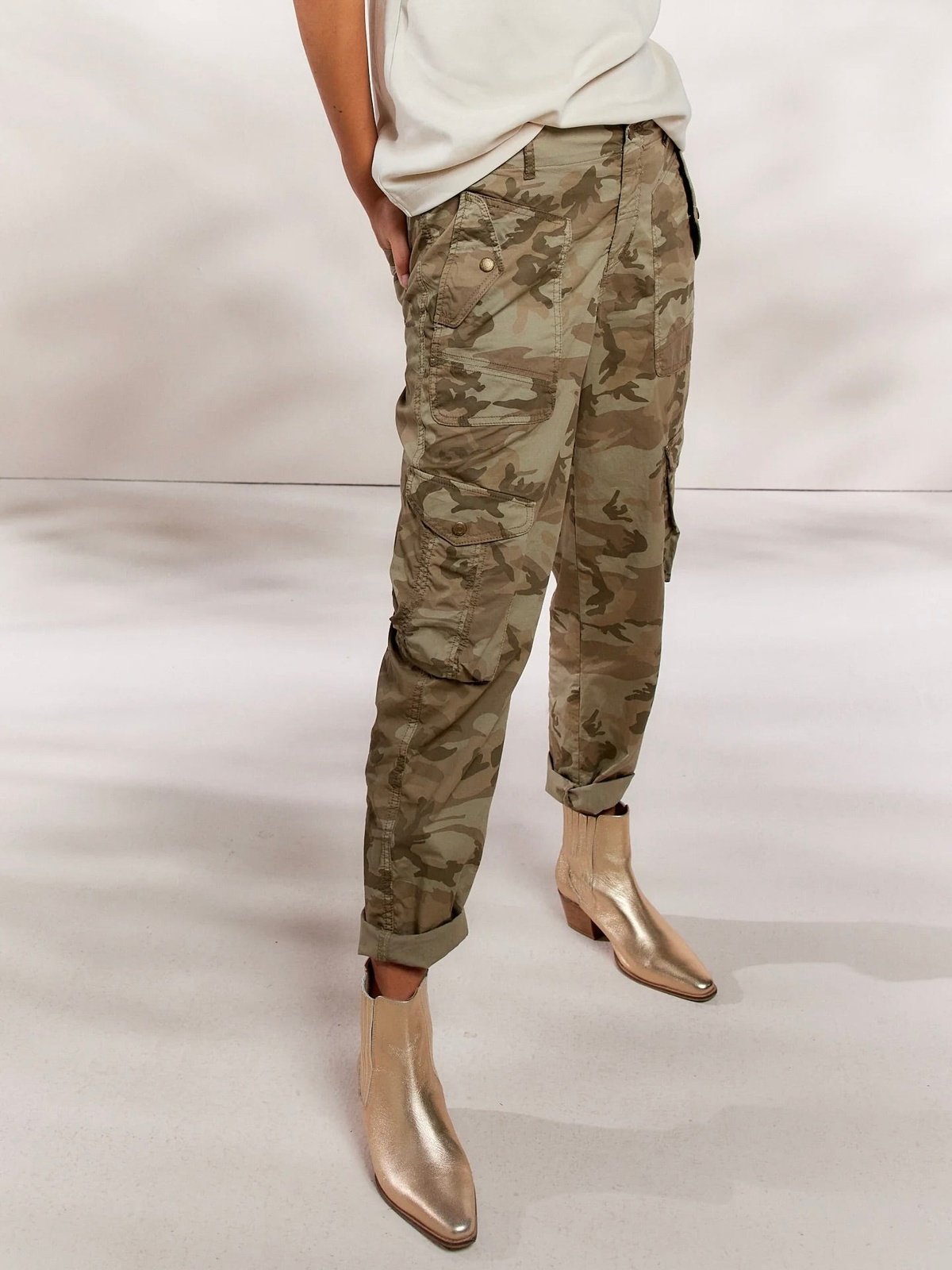 CAMOU CARGO ANKLE PANTS Beyond the Alley Boutique