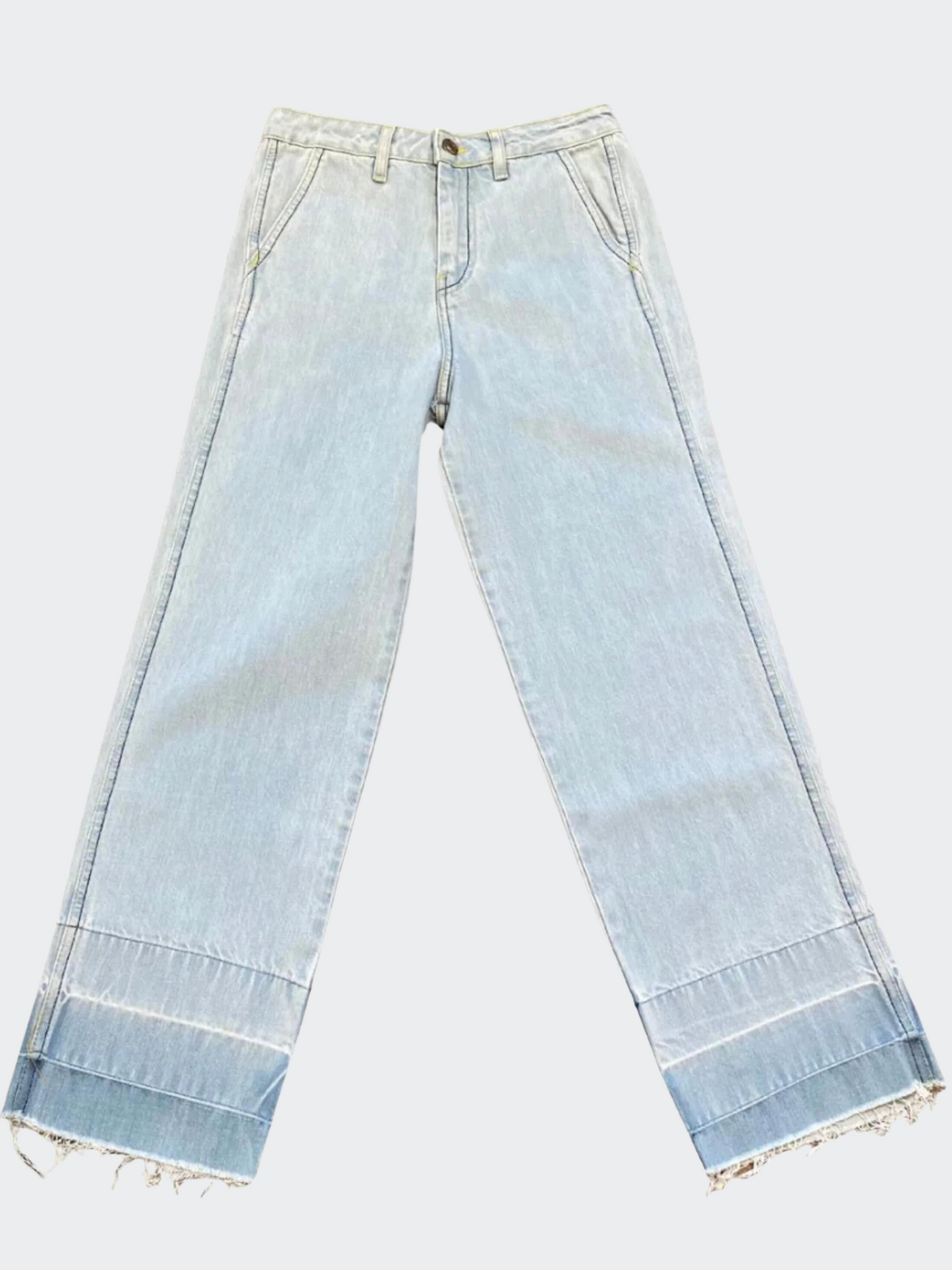 FLY FRONT RAW HEMLINE CROP JEAN
