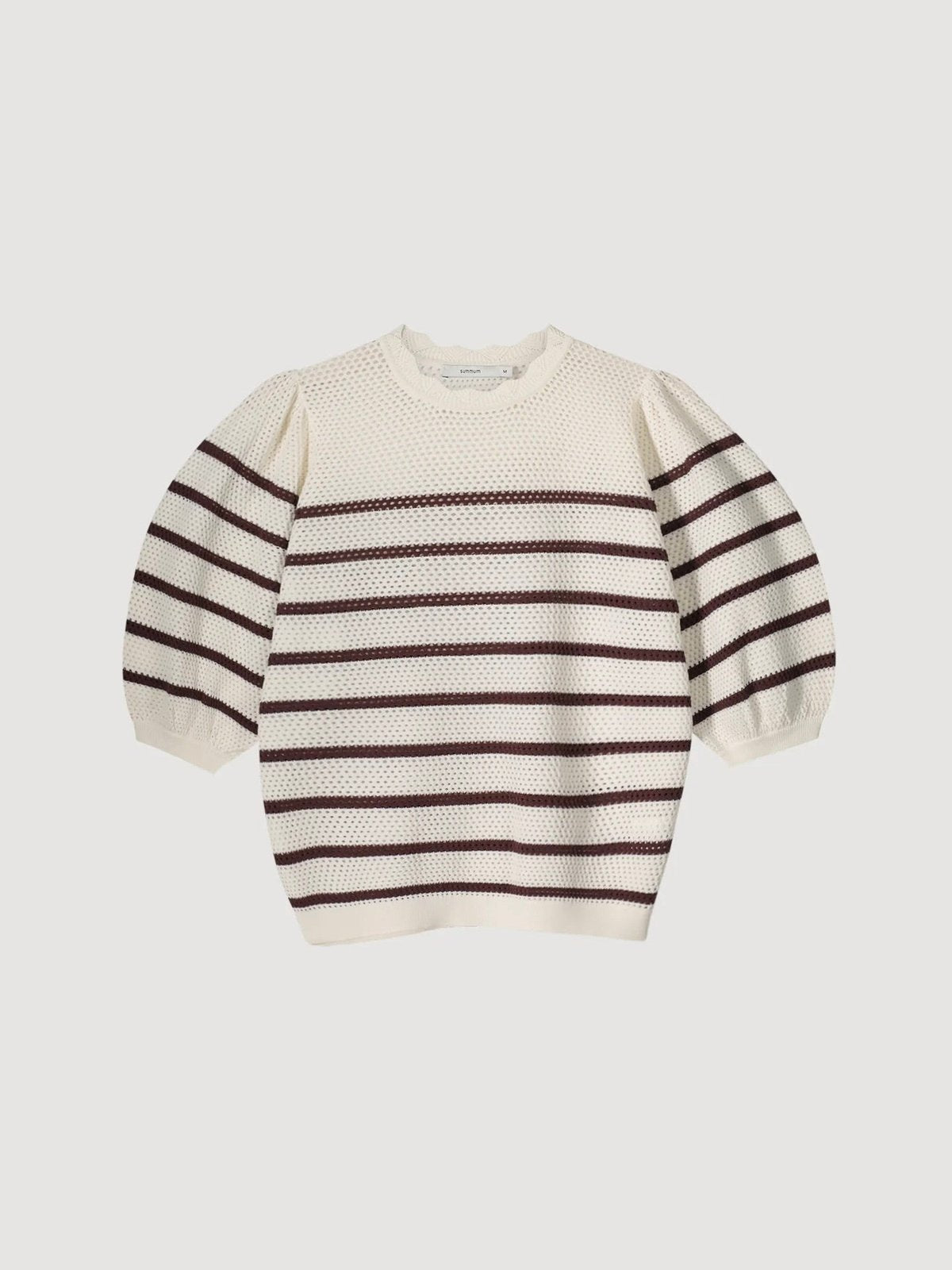 ELBOW SLEEVE POINTELLE SWEATER SUMMUM