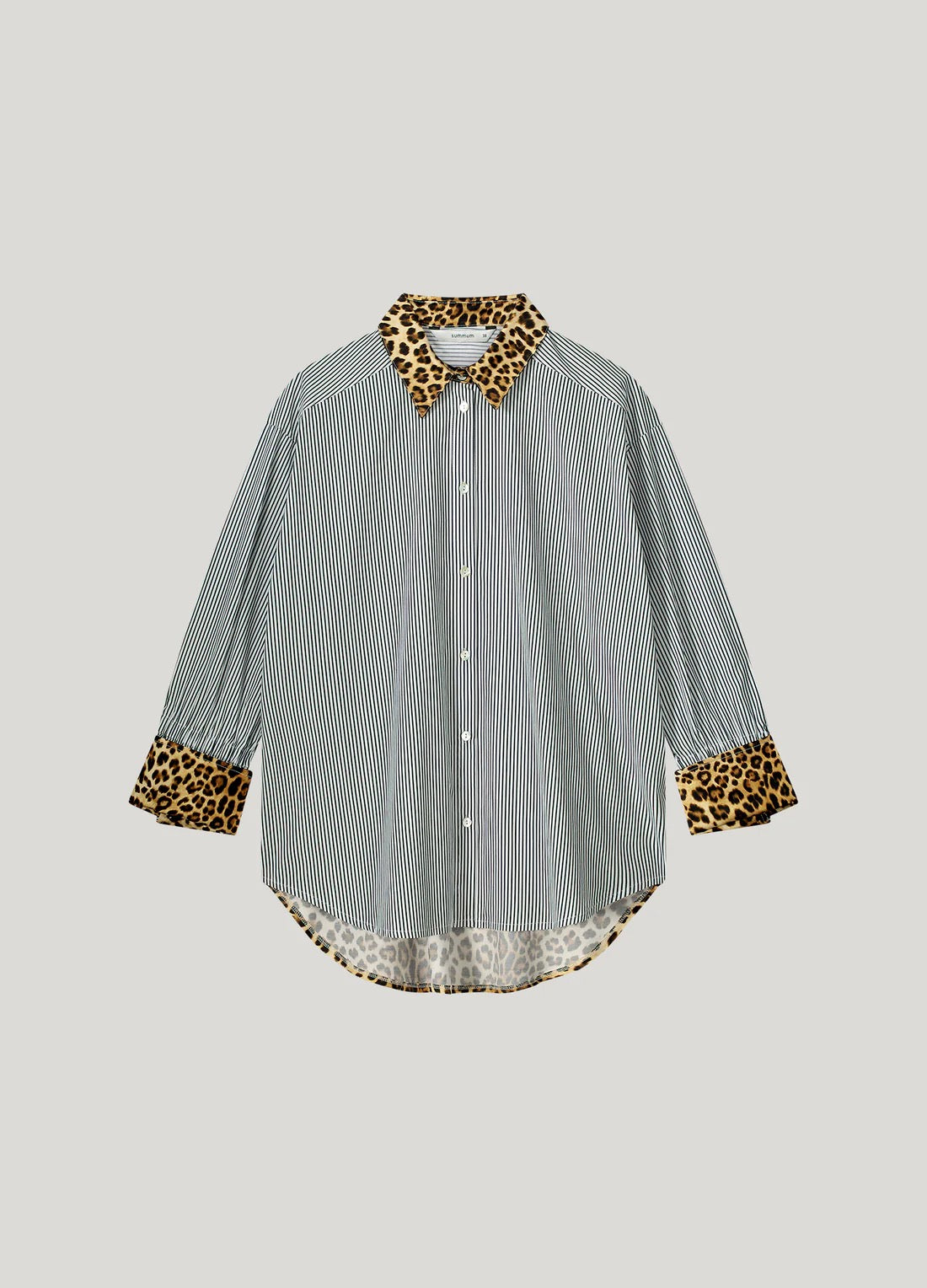 ANIMAL PRINT STRIPE BLOUSE