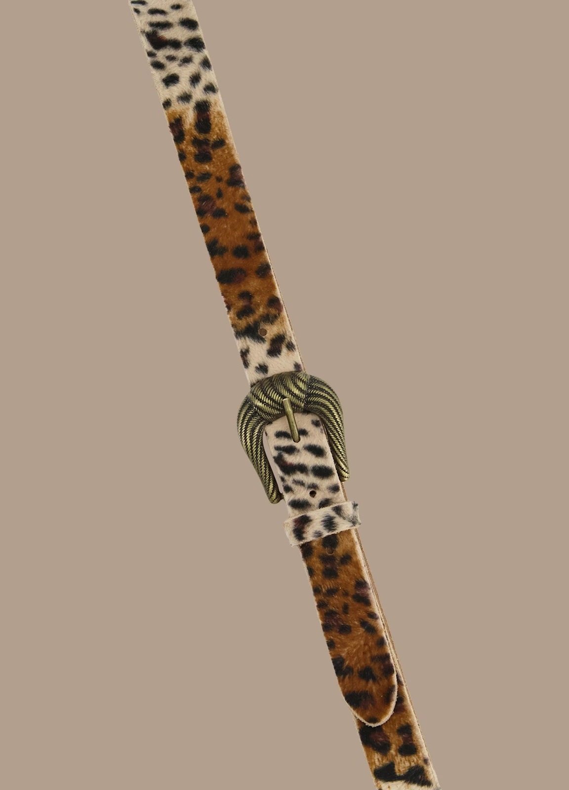 TEXTURED LEOPARD PRINT BELT