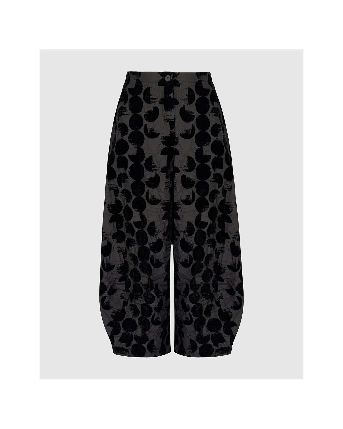 VELVET POLKA DOT FLY FRONT PANT