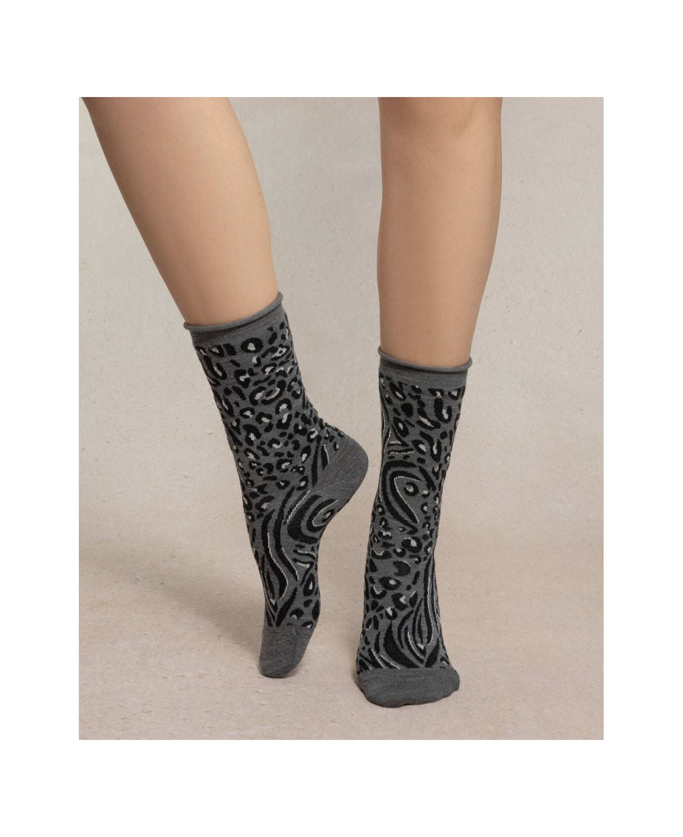 ANIMAL SKIN WOOL SOCK