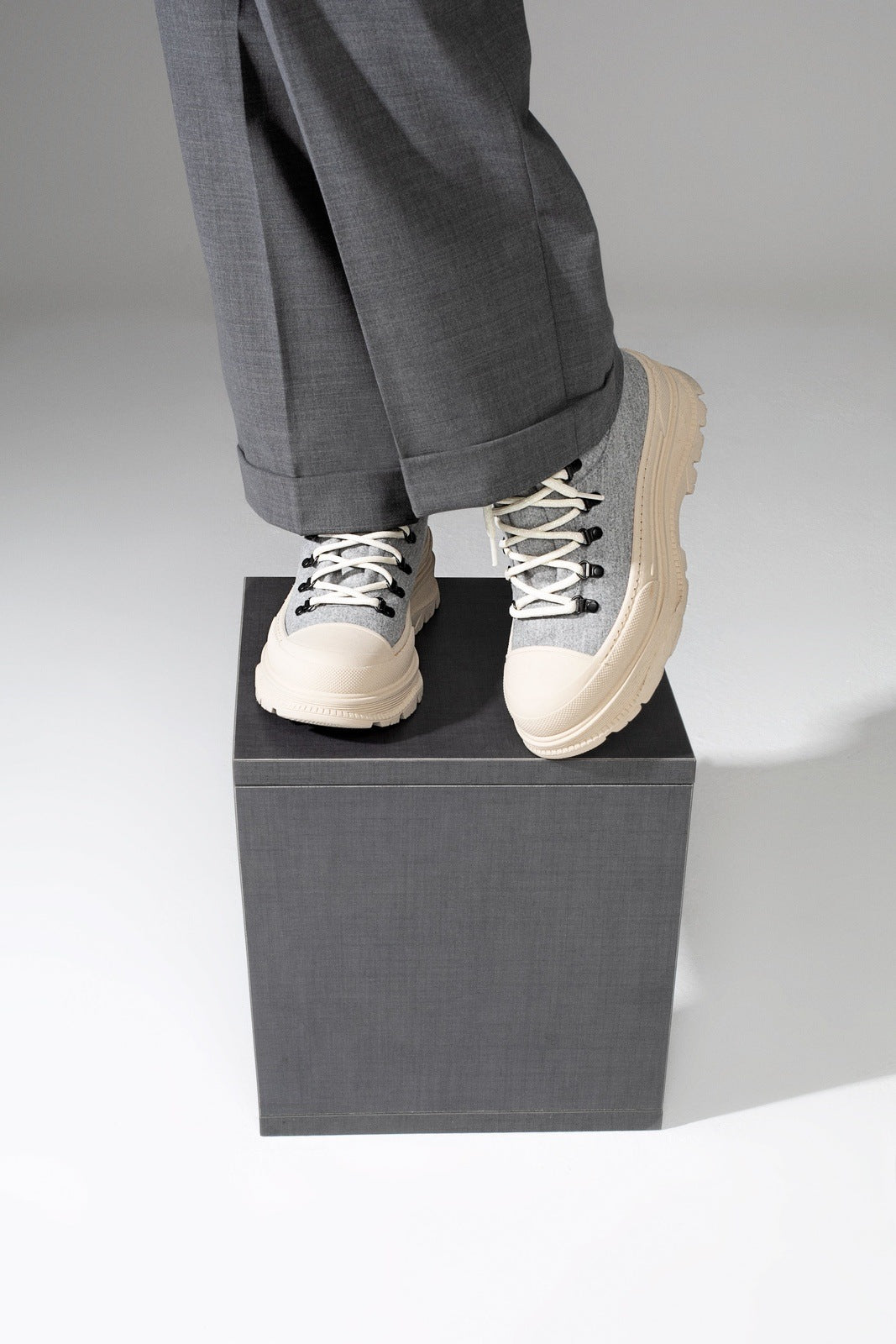 FIONA LACE UP WOOL/POLYSTER BLEND UPPER SHOE