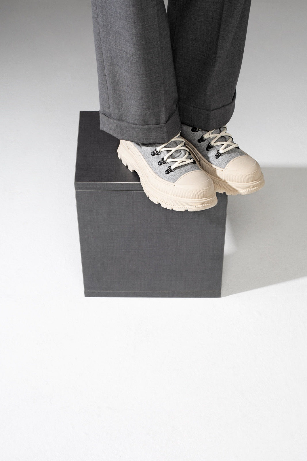 FIONA LACE UP WOOL/POLYSTER BLEND UPPER SHOE