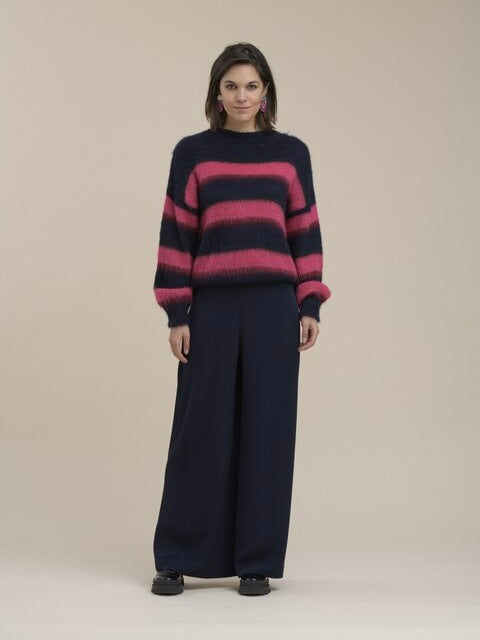 STRIPE FUNNEL NECK SWEATER