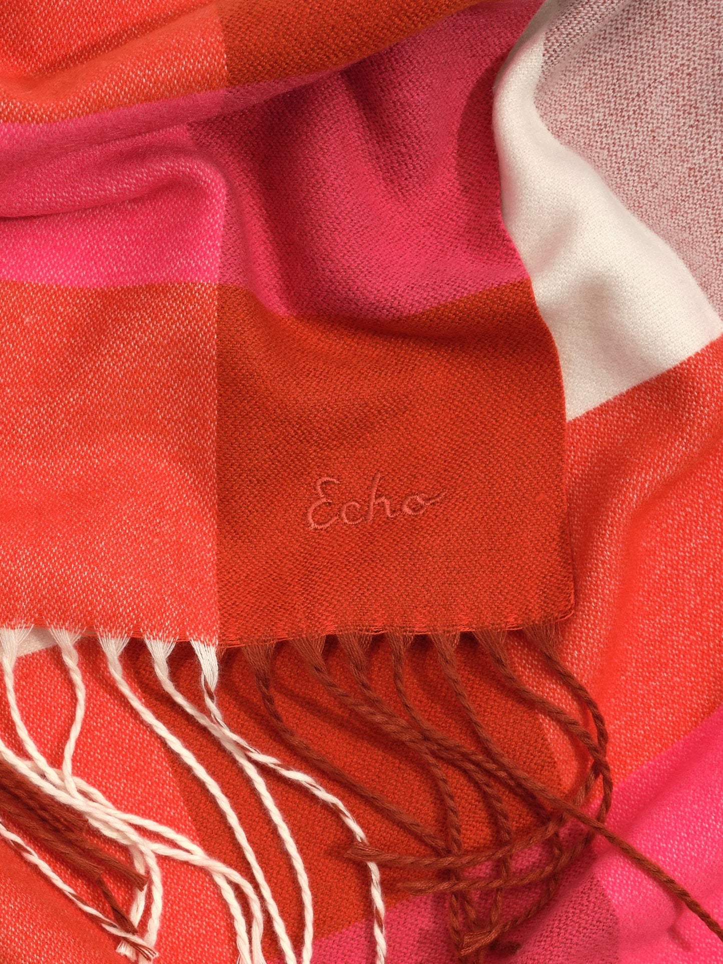 BLOCKED PLAID SCARF ECHO