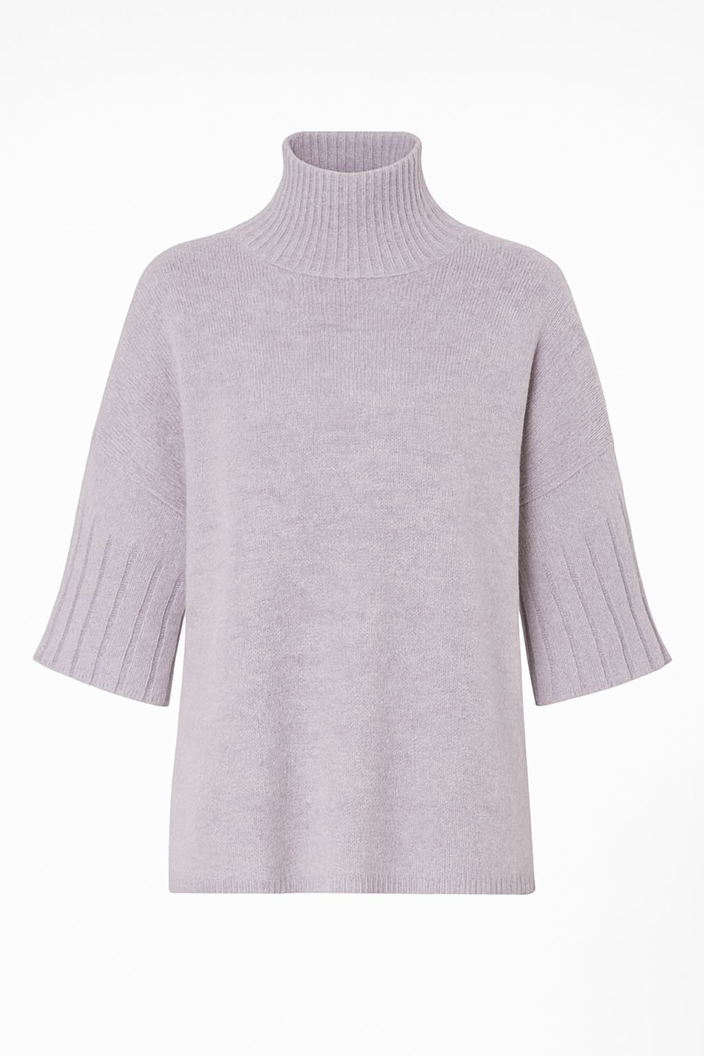 RIB FUNNEL NECK KNIT SWEATER