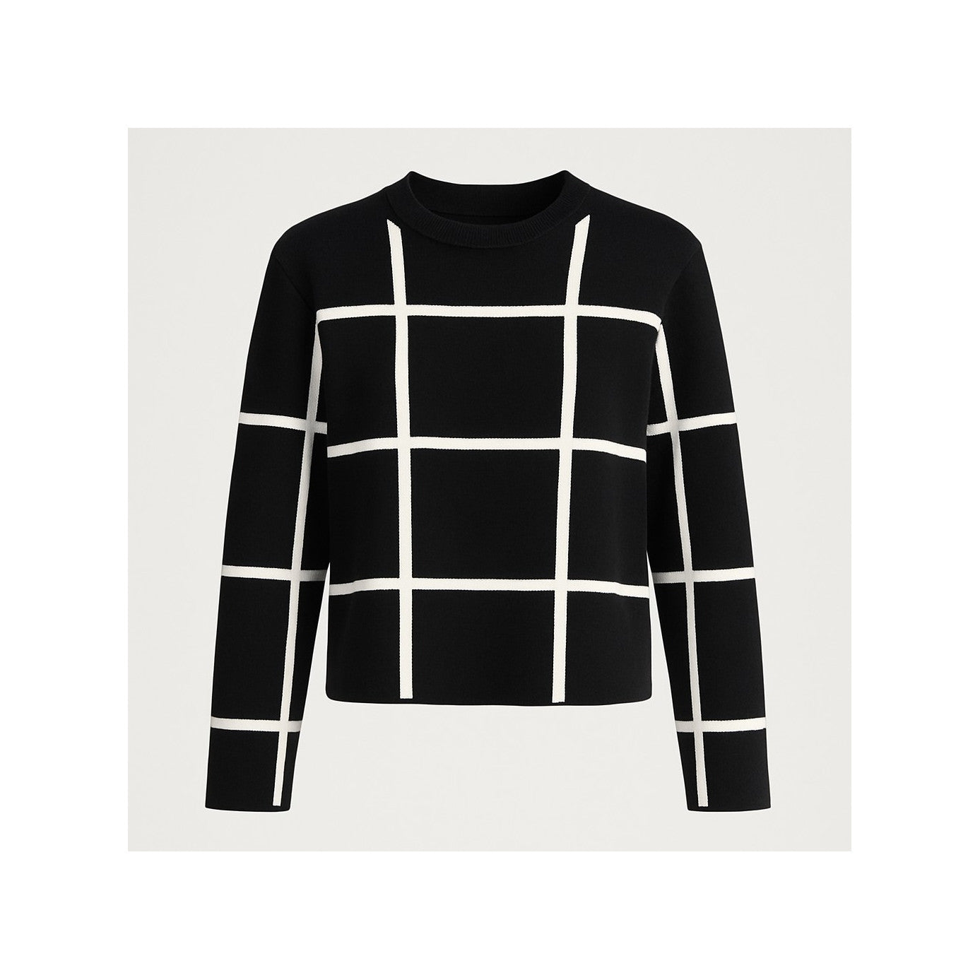 CHECK KNIT SWEATER
