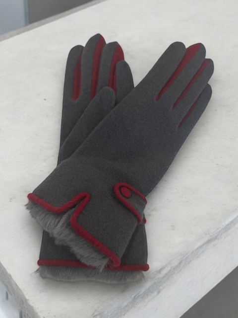 FAUX FUR LINED CUFF GLOVE VINCENT PRADIER