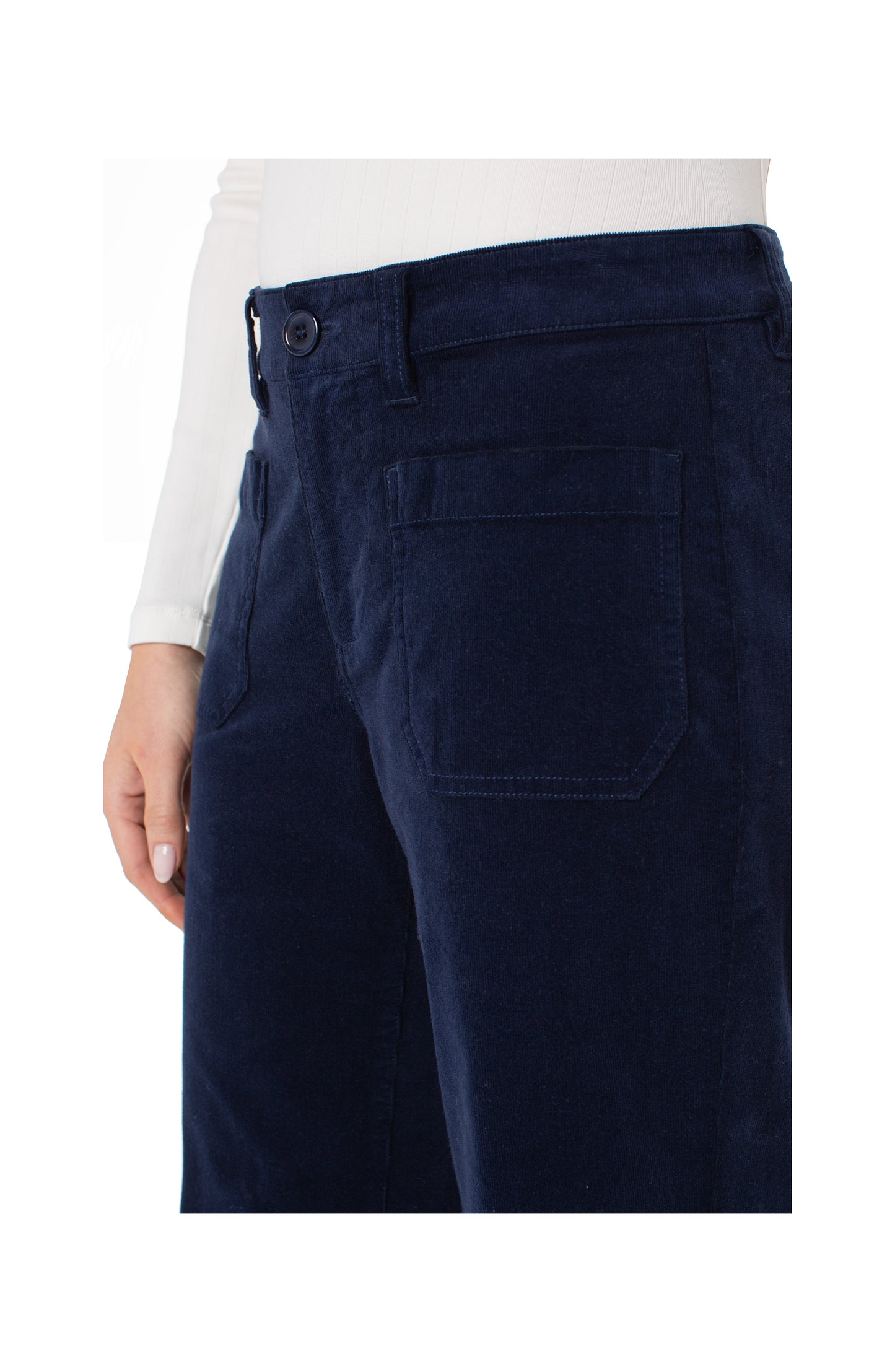 FINE CORD CROP WIDE LEG PANT