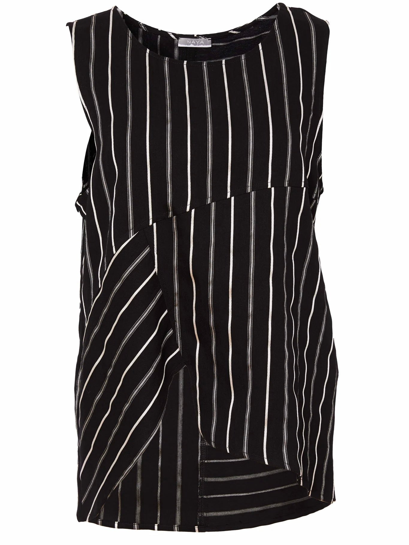 ASYMMETRICAL STRIPED SLEEVELESS TOP