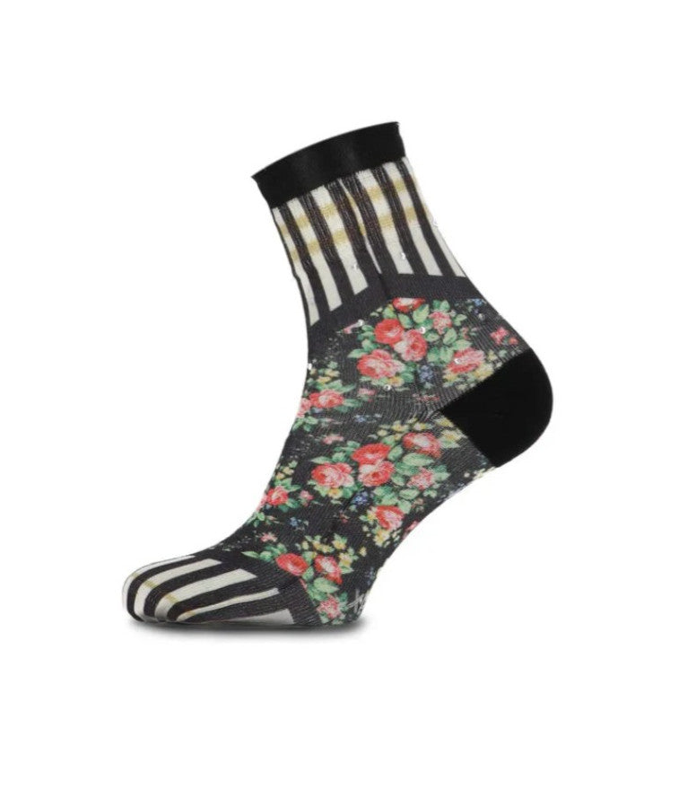 NIKKI STRIPE WITH FLOWER SOCK