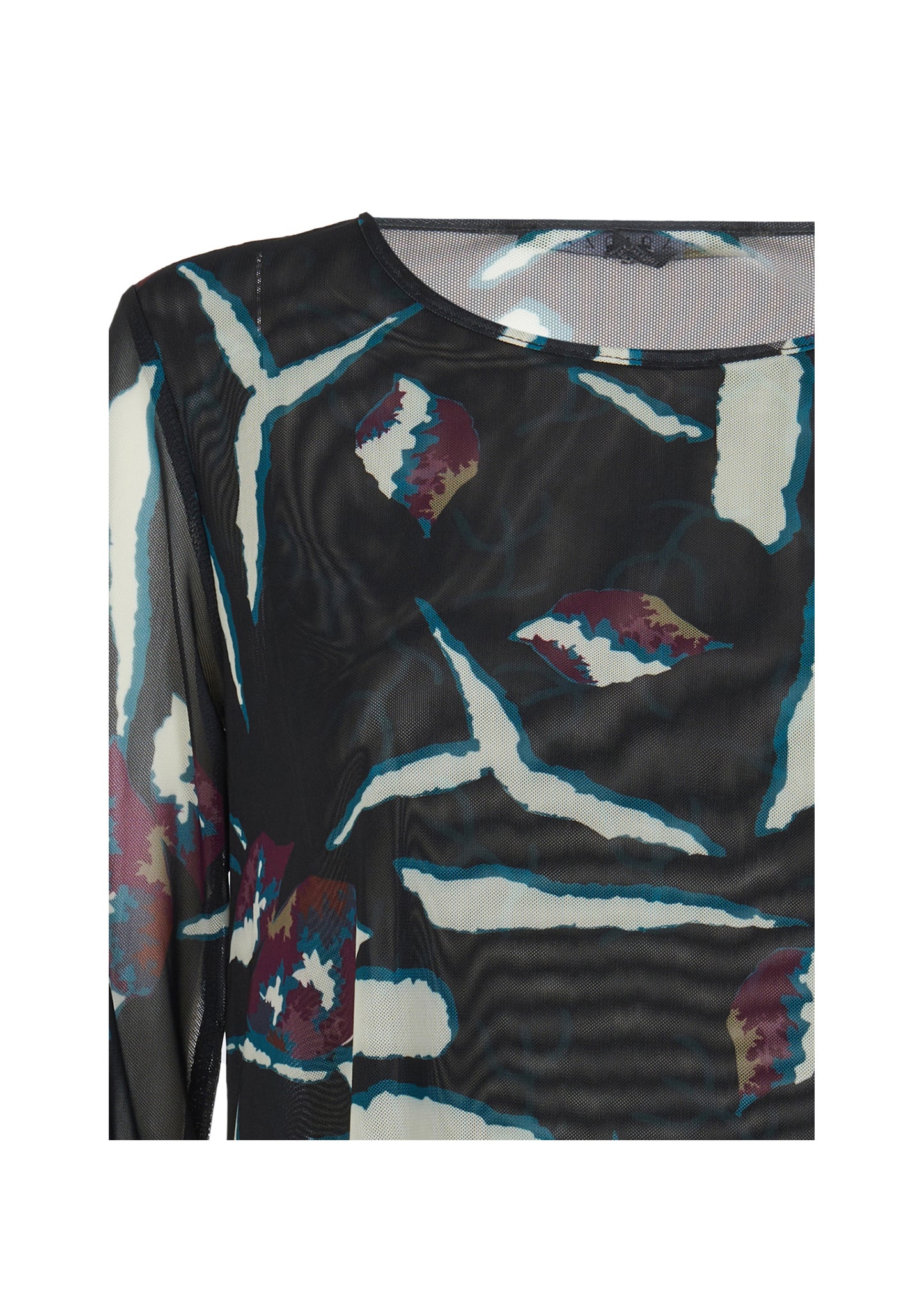 MESH SLEEVE PRINT TOP