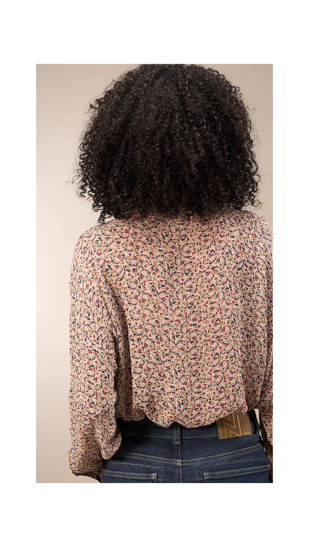 CHIFFON PRINT BUTTON UP BLOUSE