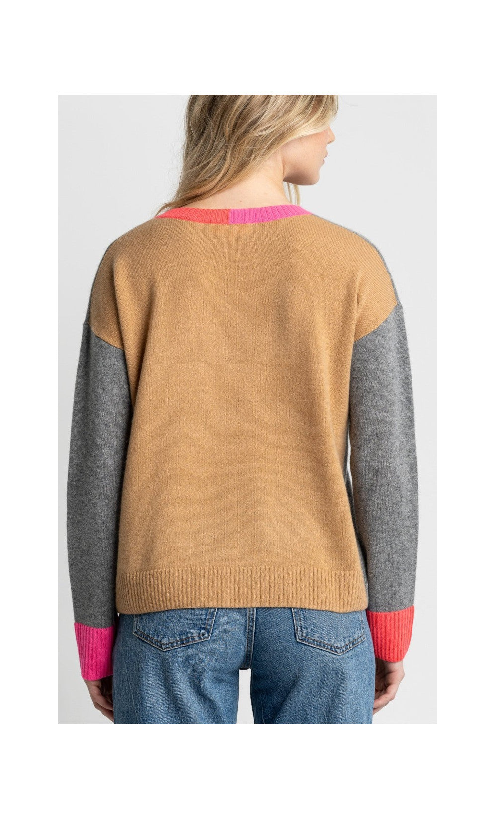 COLOUR WHEEL V-NECK SWEATER