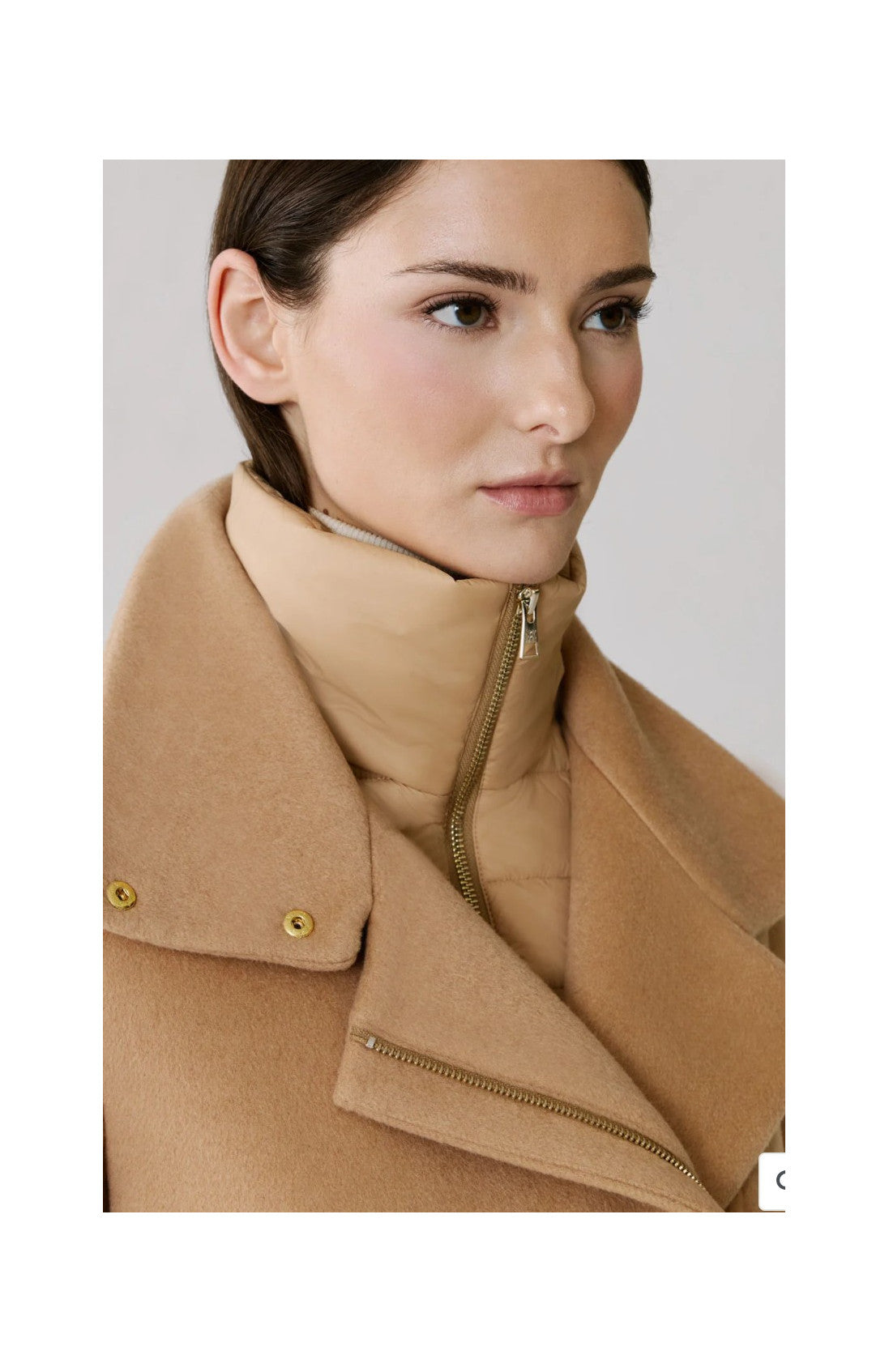 WOOL BLEND ZIP FRONT COAT