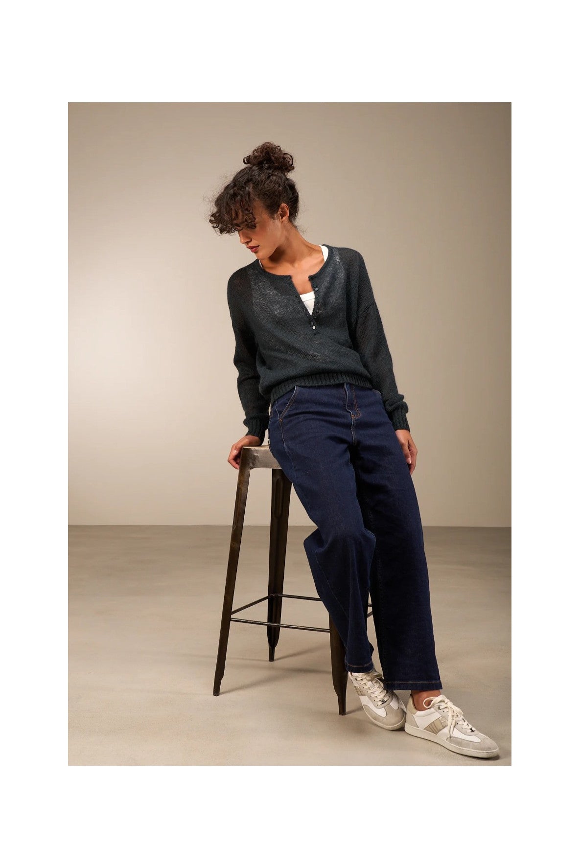 HALF BUTTON UP SWEATER PULLOVER