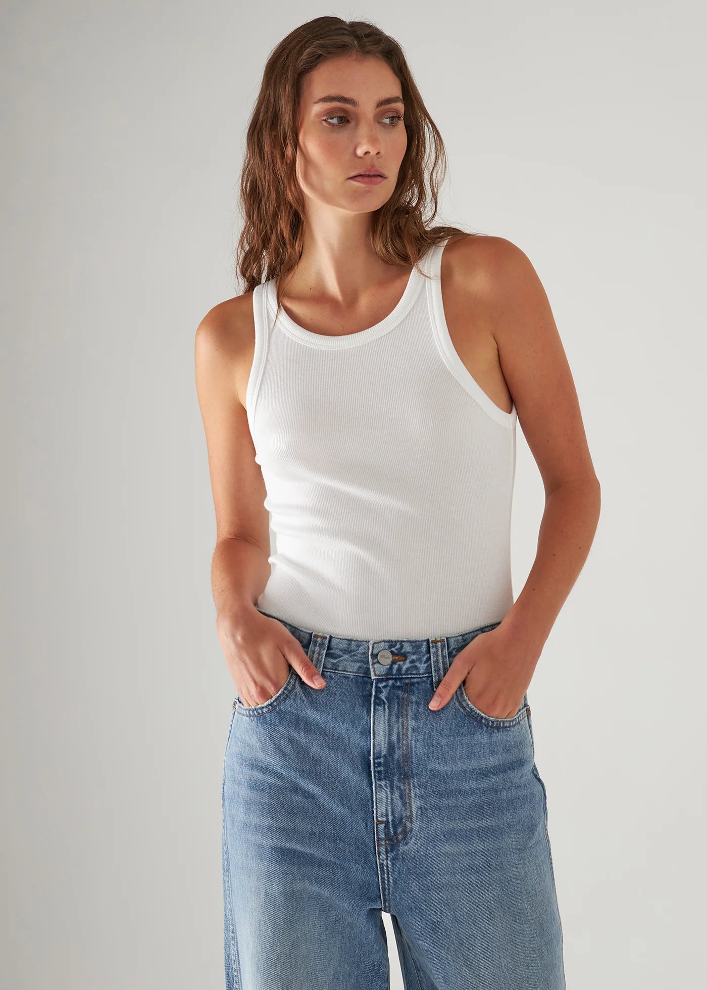 HIGH CREW RIB TANK TOP