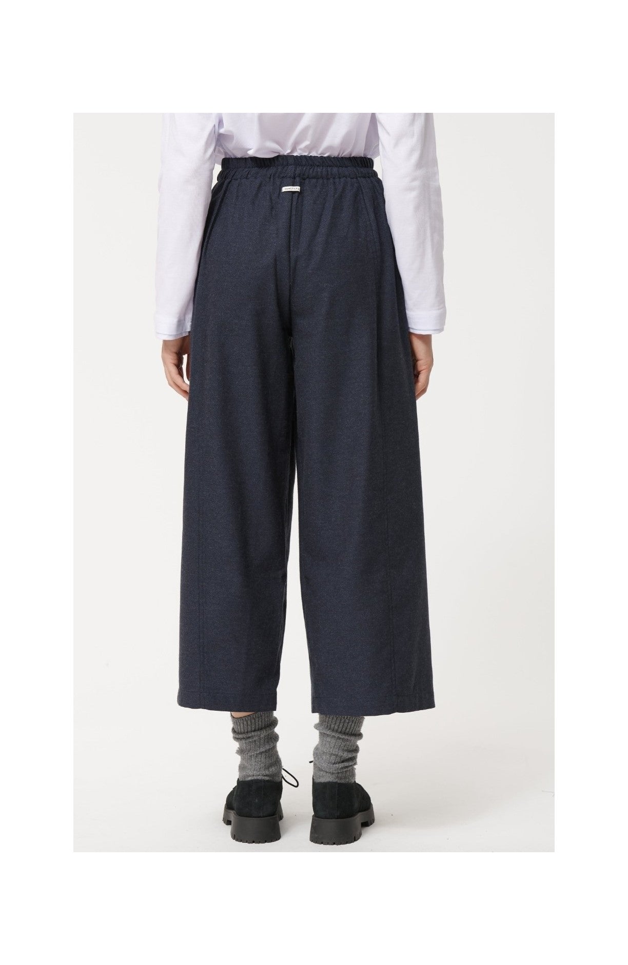 HEATHERED CROP WIDE LEG PANT