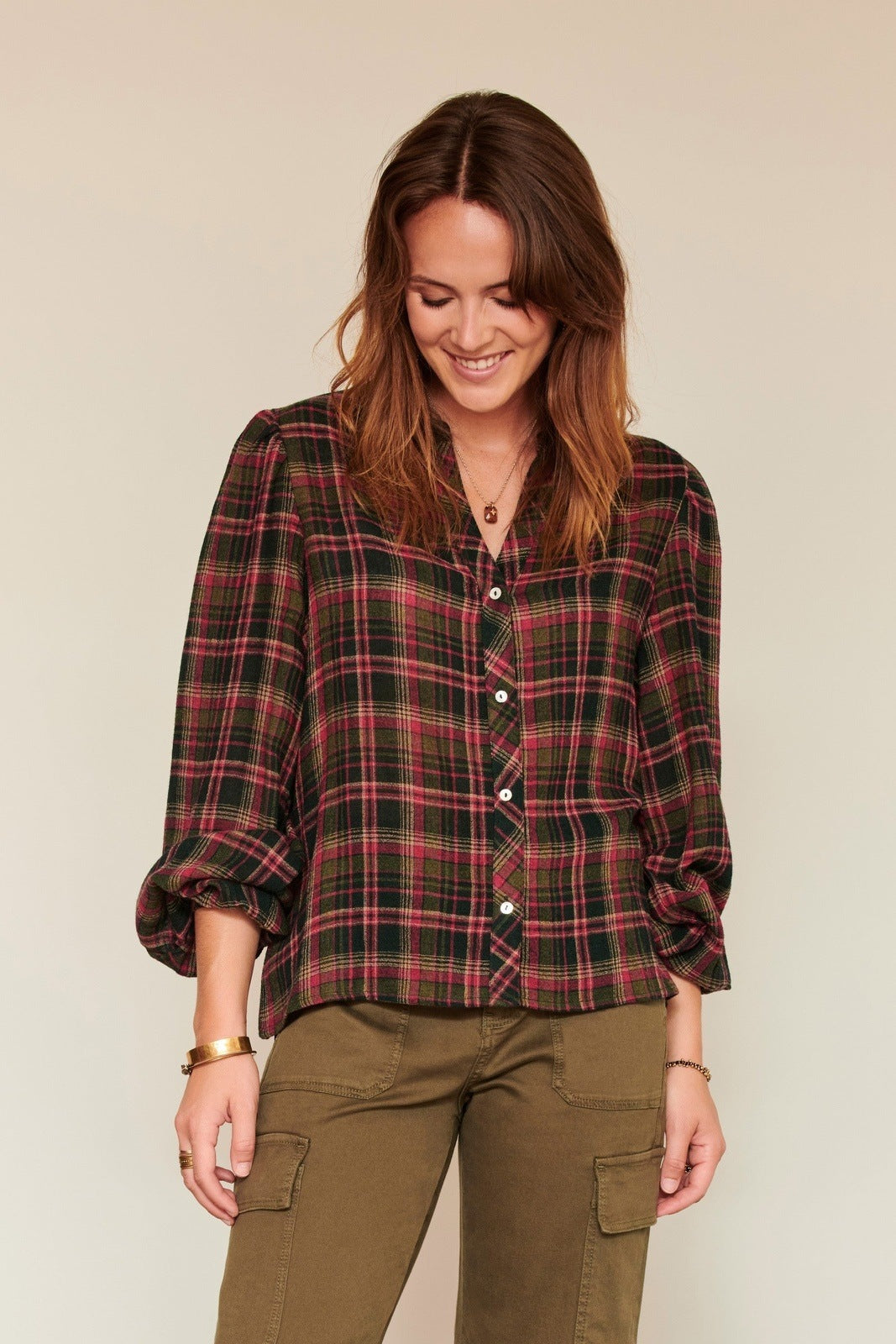 PLAID BLOUSE