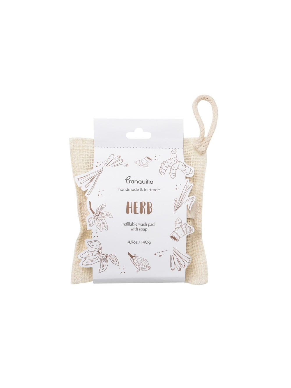 REFILLABLE WASH PAD WITH SOAP - HERB TRANQUILLO