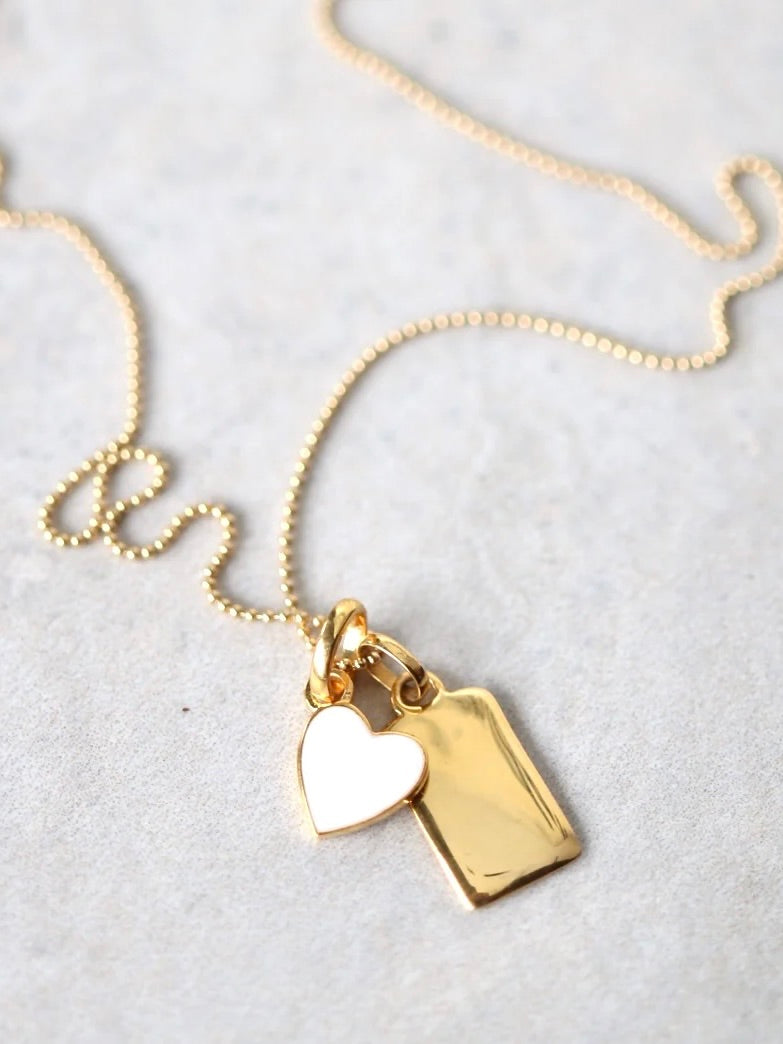 DOG TAG HEART NECKLACE