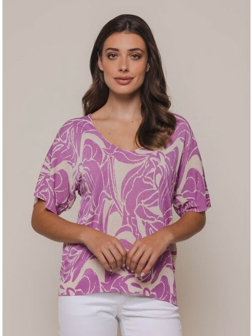 JITA V-NECK FLORAL SWEATER RINO & PELLE