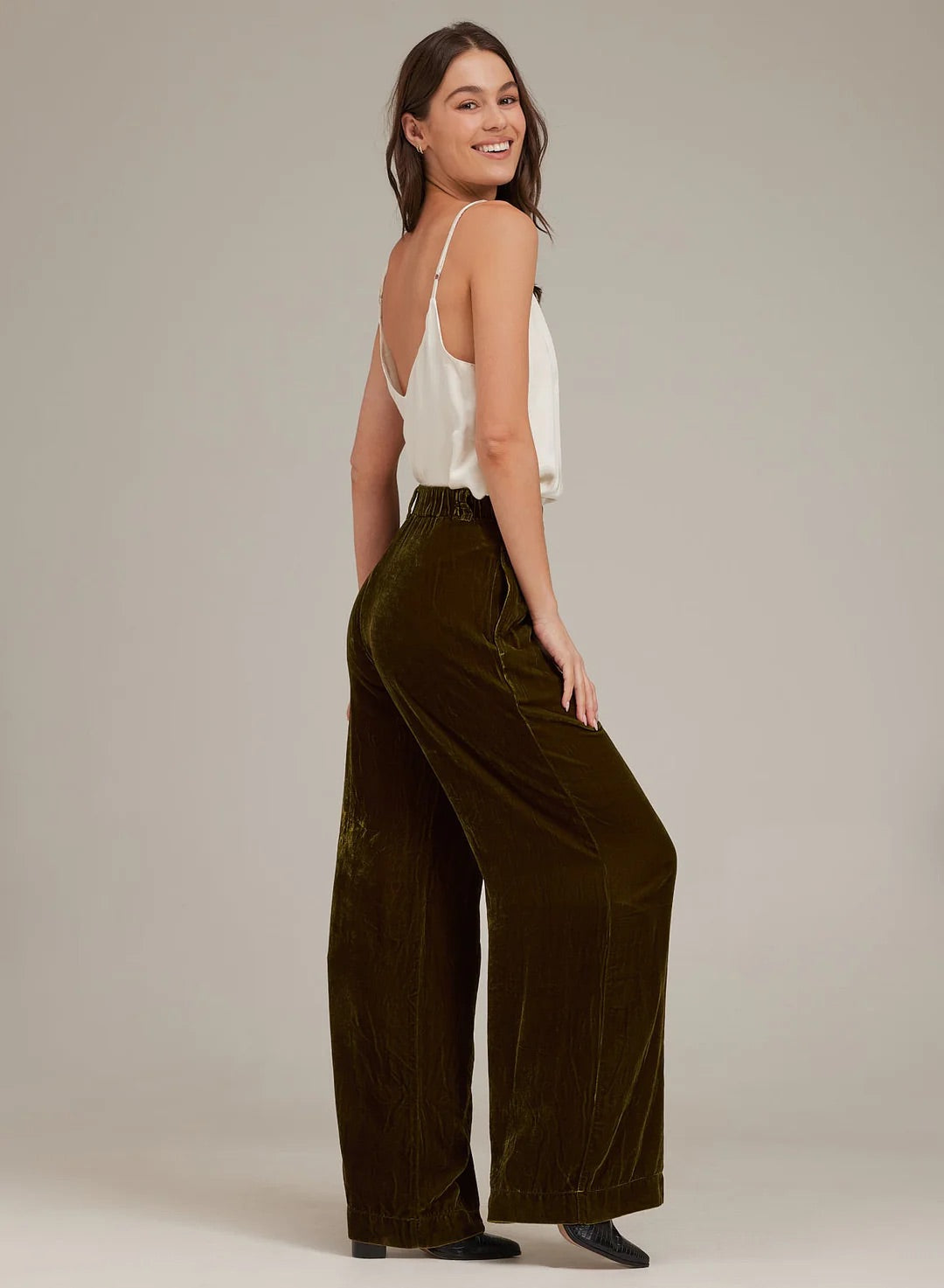 WIDE LEG VELVET PANT