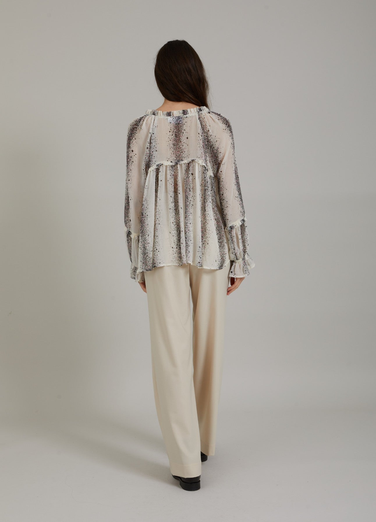 V NECK BLOUSE WITH RUFFLE SLEEVE COSTER COPHENHAGEN