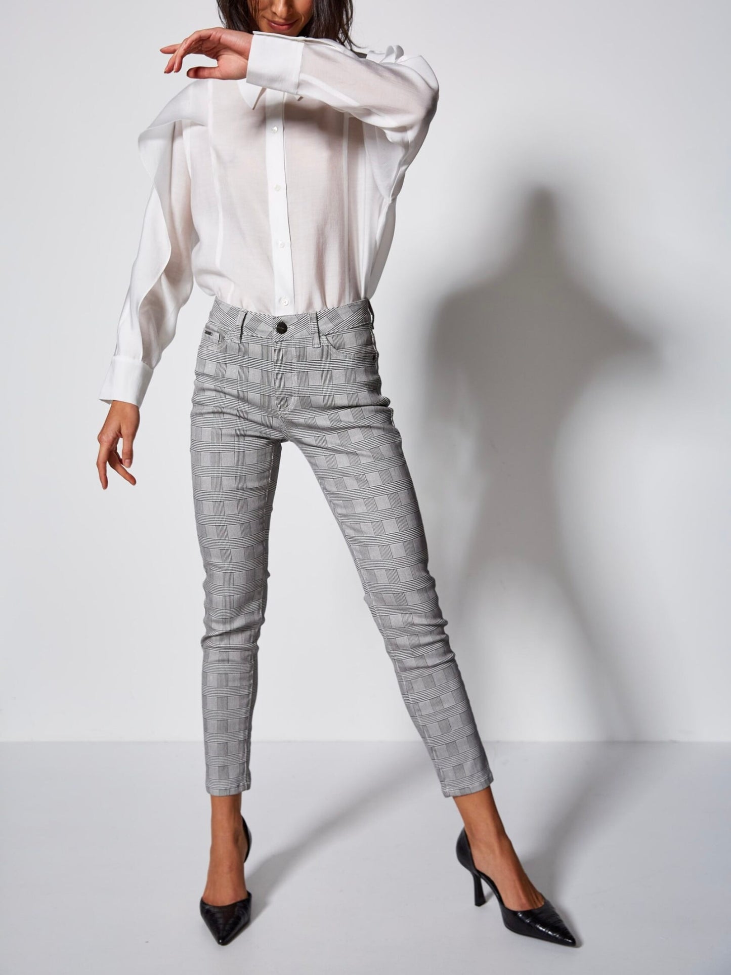 Glen Check Fly Front Pant