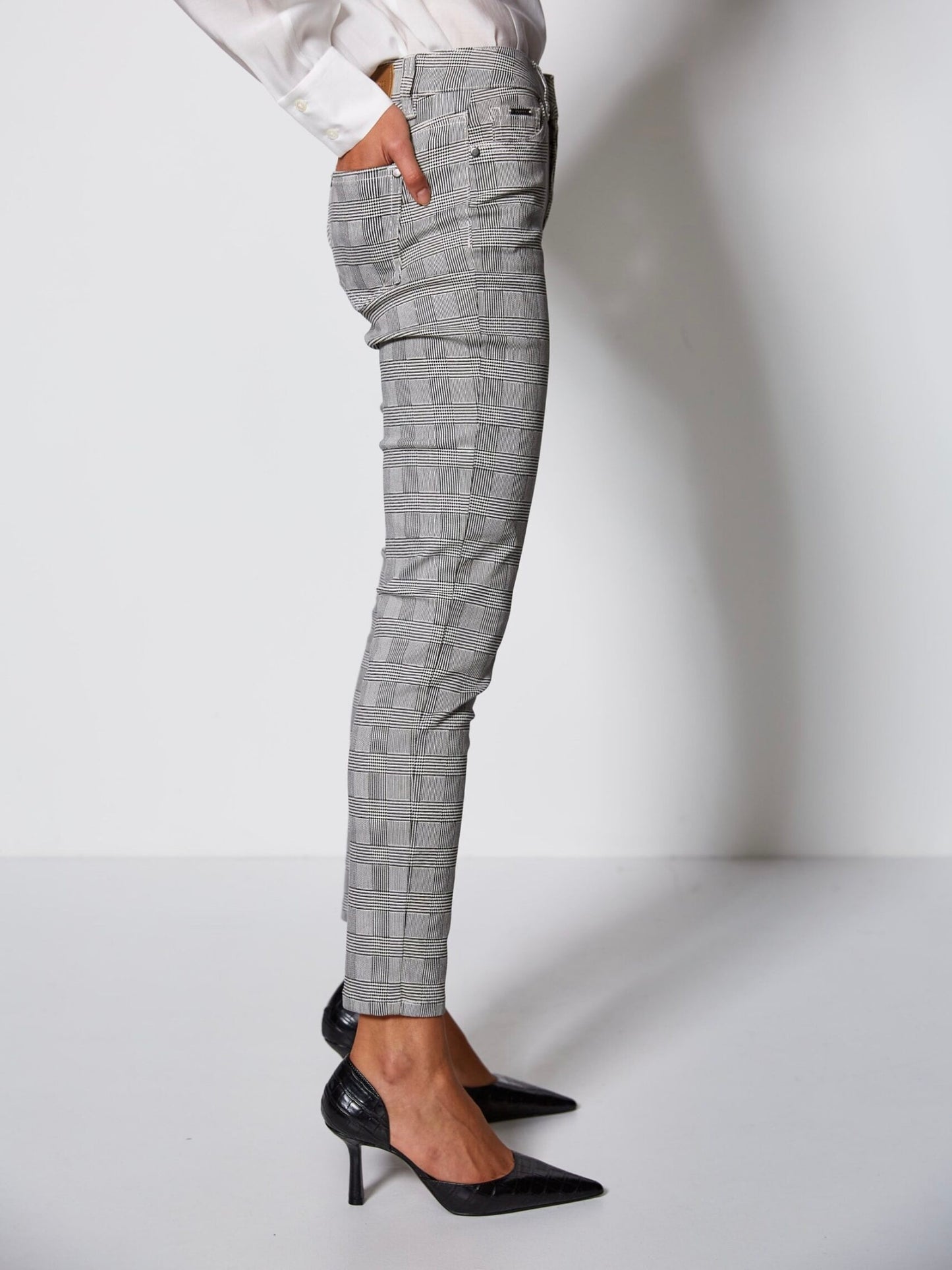 Glen Check Fly Front Pant