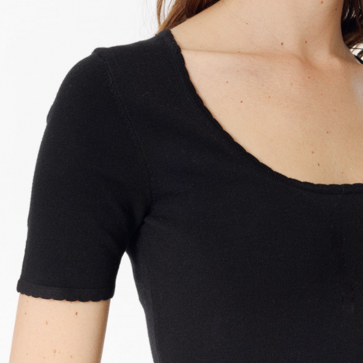 Fabienne Scalloped Scoop Neck Sweater