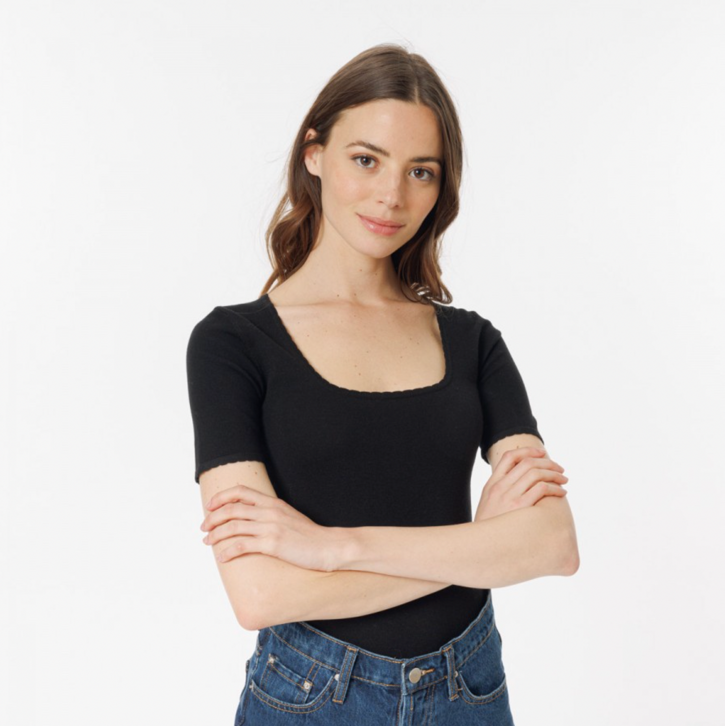 Fabienne Scalloped Scoop Neck Sweater
