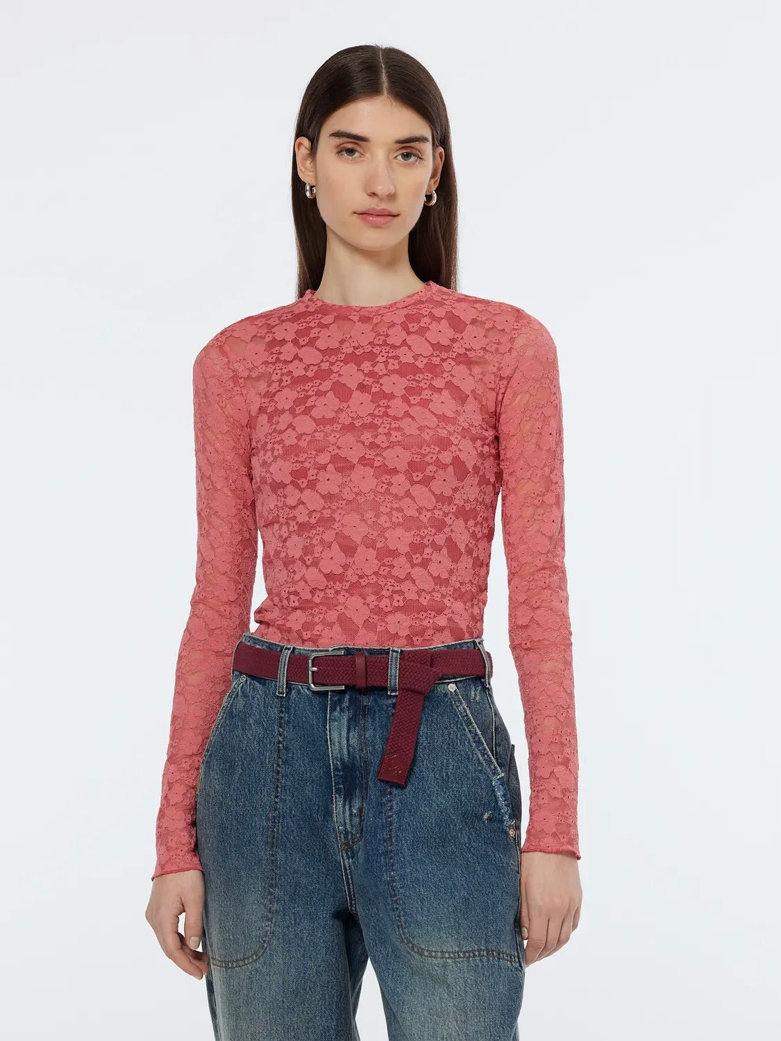 FLORAL LACE LONG SLEEVE TSHIRT