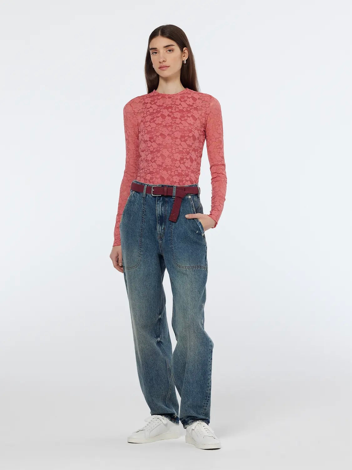 FLORAL LACE LONG SLEEVE TSHIRT