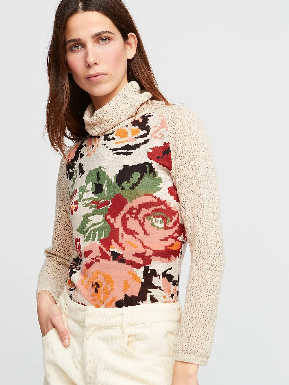 CERGY  FLORAL PULLOVER SWEATER