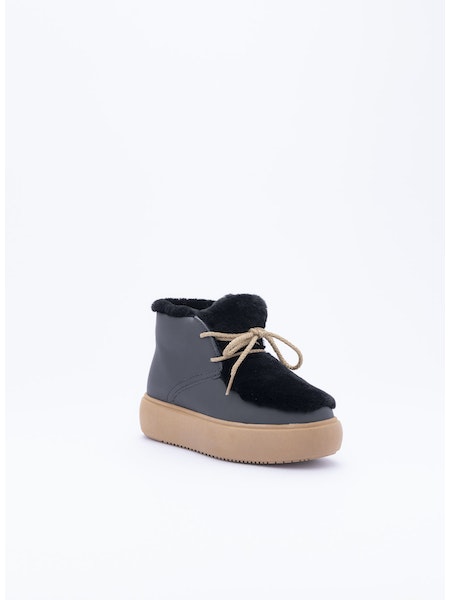 GAIA LEATHER WITH FAUX SHEARLING TRIM BOOT MONTELLIANA